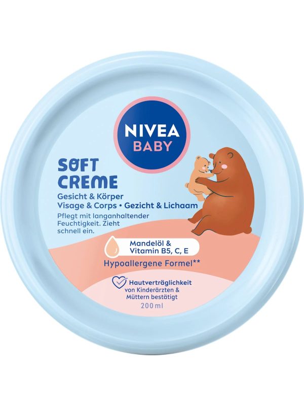 Nivea Baby Günlük Yüz ve Vücut Koruma Soft Krem 200 Ml, Bebek Nemlendirici