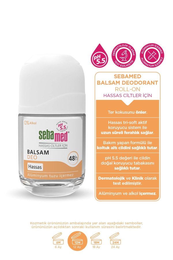 Hassas Ciltlere Özel 48 Saat Etkili Kadın Erkek Balsam Roll-On Deodorant 50ml - Görsel 2