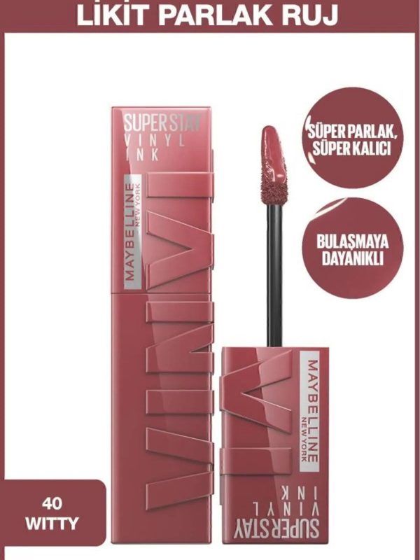 Super Stay Vinyl Ink Uzun Süre Kalıcı Likit Parlak Ruj 40 Witty
