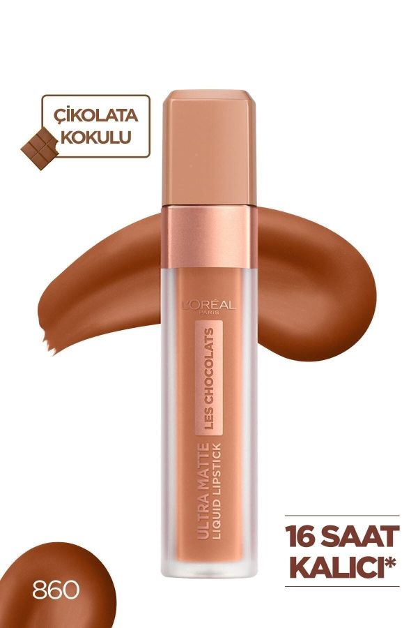 Kahverengi Les Chocolats Ultra Matte Liquid Lipstick 860 Likit Mat Ruj - Görsel 2