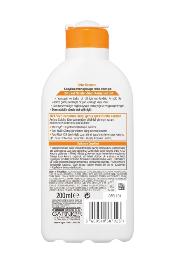 Ambre Solaire Güneş Koruyucu Süt Gkf20 200ml - Görsel 2
