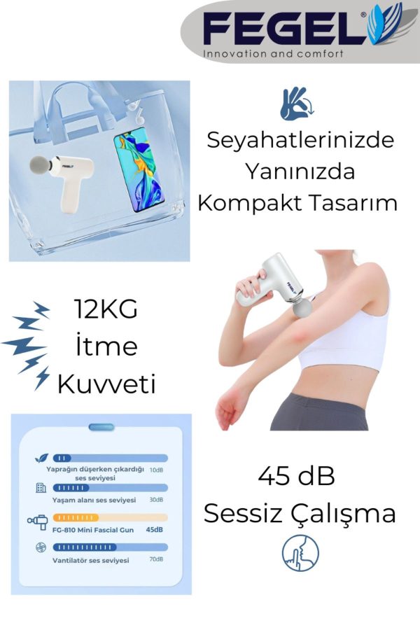 Mini Fascial Gun Profesyonel Masaj Tabancası - Görsel 2