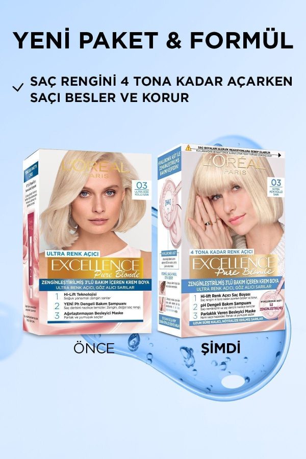 Excellence Creme Saç Boyası - 03 Ultra Açık Küllü Sarı - Görsel 3