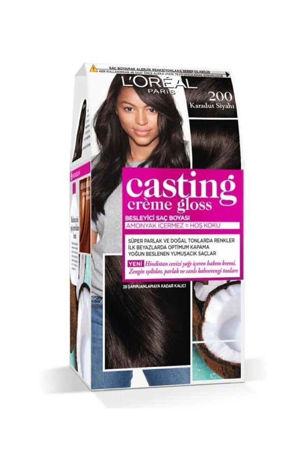 Karadut Siyahı  Saç Boyası - Casting Creme Gloss 200 3600523302895 - Görsel 2