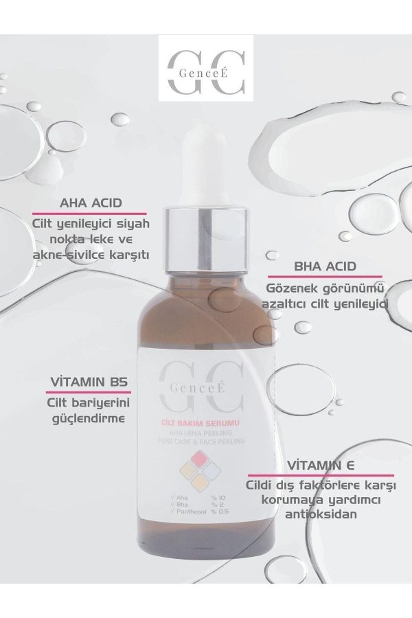 Canlandırıcı & Cilt Tonu Eşitleyici Kırmızı Peeling Aha Bha Serum 30ml - Görsel 3