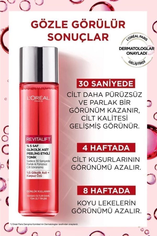 Revitalift Parlak&pürüzsüz, Koyu Leke Karşıtı Peeling Etkili Tonik, %5 Saf Glikolik As - Görsel 4