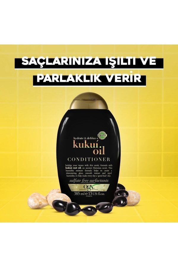 Elektriklenme Karşiti Kukui Oil Sülfatsız Saç Bakim Kremi 385 ml - Görsel 2