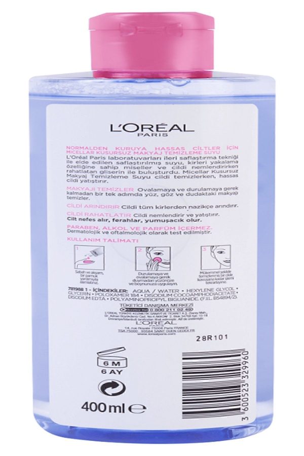 L'oréal Dermo Expertise Kusursuz Mak Tem Suyu 400 Ml Hassas - Görsel 3