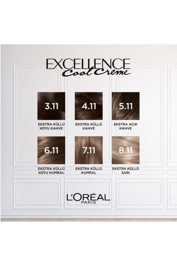 L'Oréal Paris Excellence Cool Creme 6.11 Ekstra Küllü Koyu Kumral Saç Boyası - Görsel 3