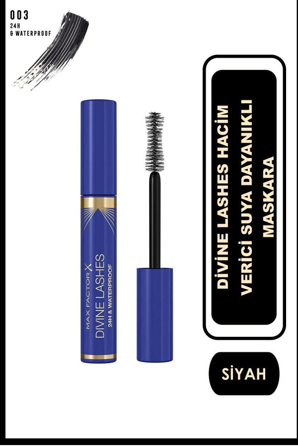 Divine Lashes Waterproof Hacim Verici Tere Dayanıklı Maskara Siyah