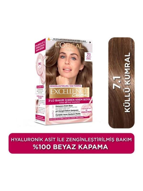 L'Oréal Paris Excellence Creme 7.1 Küllü Kumral Saç Boyası