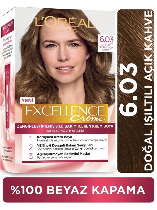 Excellence Creme Saç Boyası 6.03 Yoğun Koyu Kumral