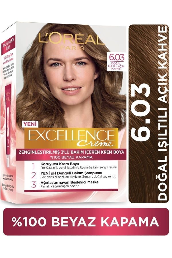 Excellence Creme Saç Boyası 6.03 Yoğun Koyu Kumral