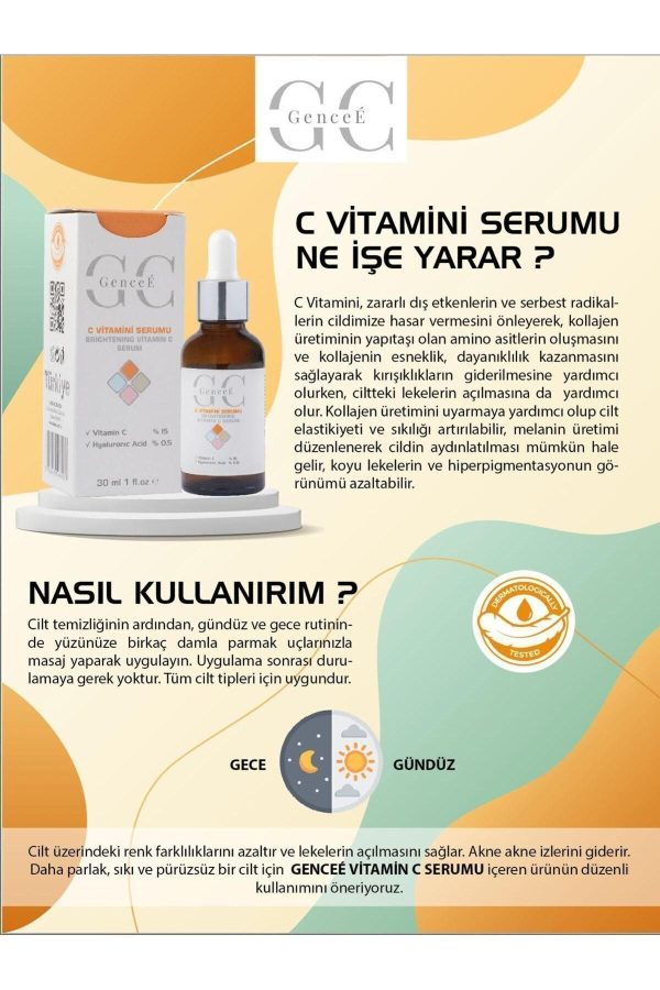 C Vitamini Aydınlatıcı Ve Ton Eşitleyici Cilt Serumu 30 ml (%15 VİT C) - Görsel 4