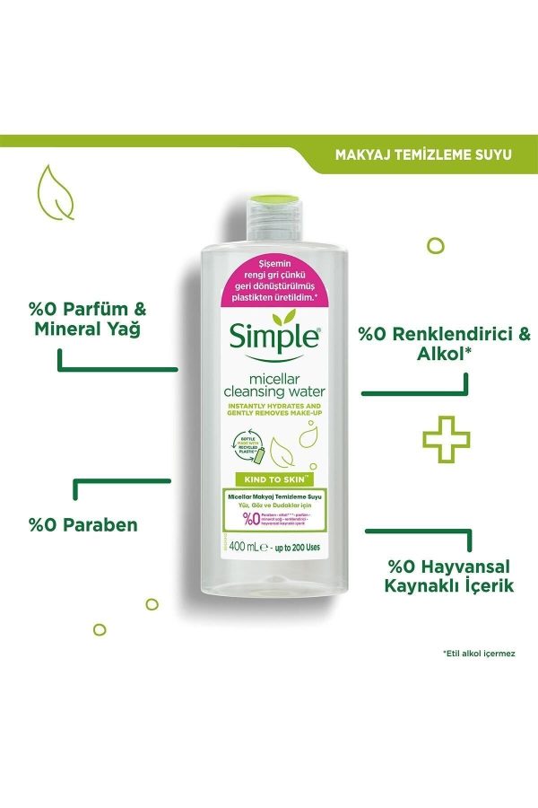 Kind To Skin Micellar Makyaj Temizleme Suyu Yüz Göz Ve Dudaklar Için 400 ml - Görsel 3