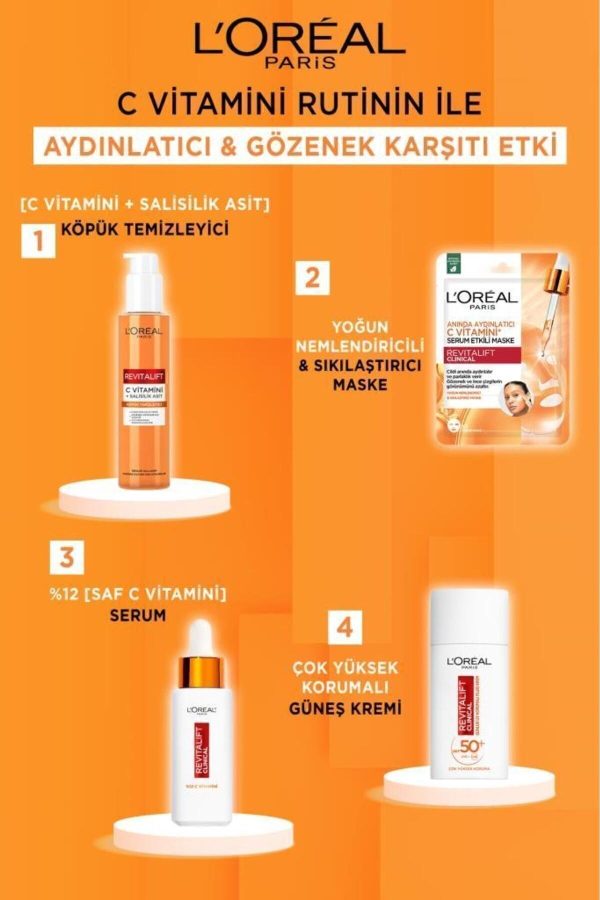 Revitalift Clinical Anında Aydınlatıcı C Vitamini Serum Etkili Maske - Görsel 2