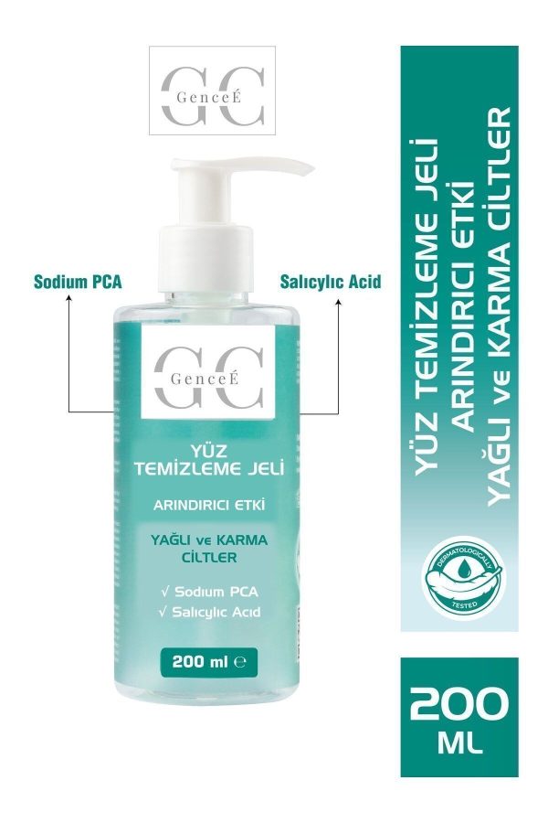 Yağlı Ve Karma Ciltler için Siyah Nokta, Akne ve Leke Karşıtı, Sebum Dengeleyici Yüz Temizleme Jeli