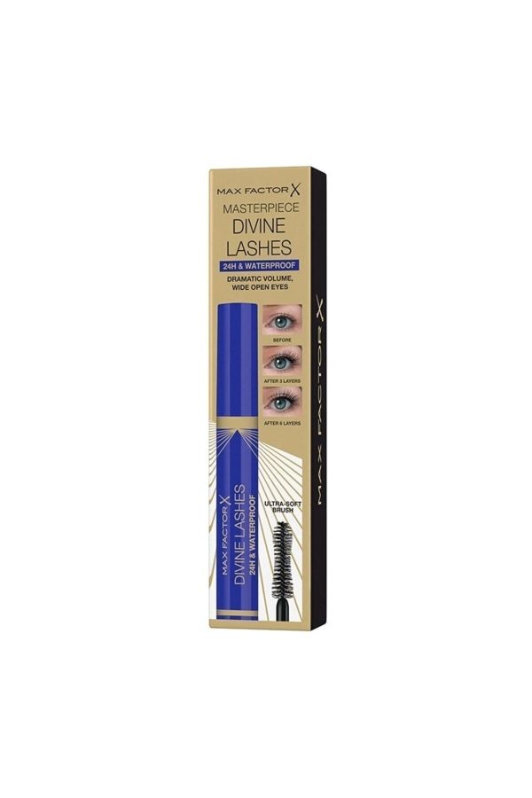 Divine Lashes Waterproof Hacim Verici Tere Dayanıklı Maskara Siyah - Görsel 3
