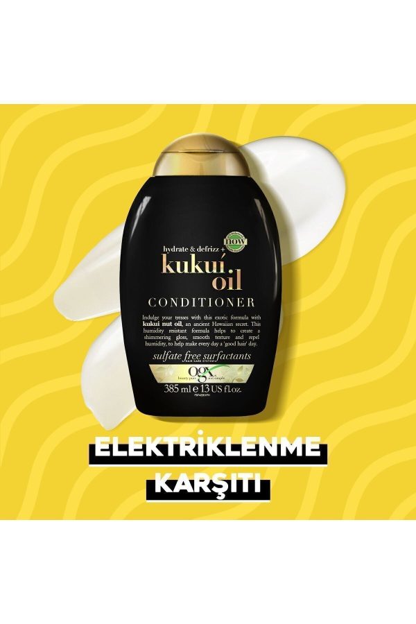 Elektriklenme Karşiti Kukui Oil Sülfatsız Saç Bakim Kremi 385 ml - Görsel 4