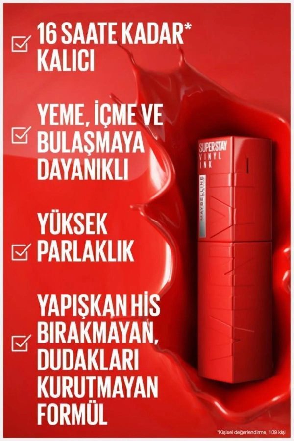 Super Stay Vinyl Ink Uzun Süre Kalıcı Likit Parlak Ruj 40 Witty - Görsel 4