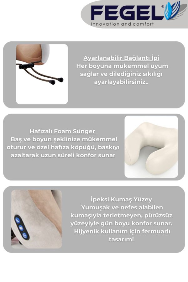 FG-01 Seyahat Tipi Masajlı Boyun Yastığı - Görsel 2