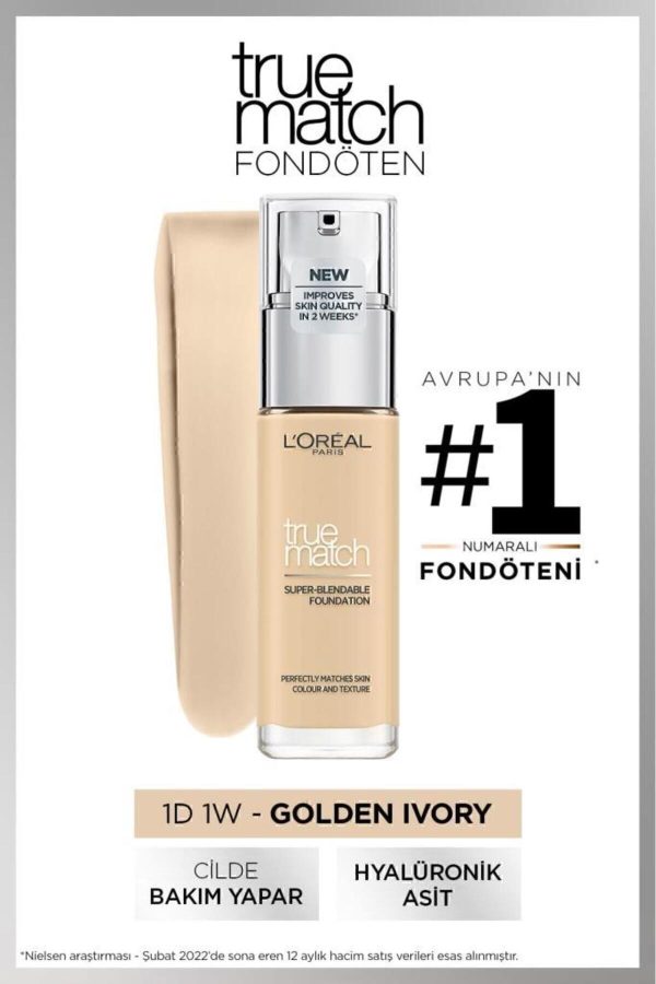 Loréal Paris True Match 1d Golden Ivory Fondöten-