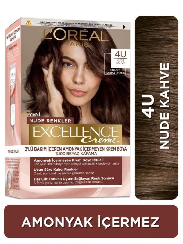 Excellence Creme Nude Renkler Saç Boyası – 4u Nude Kahve