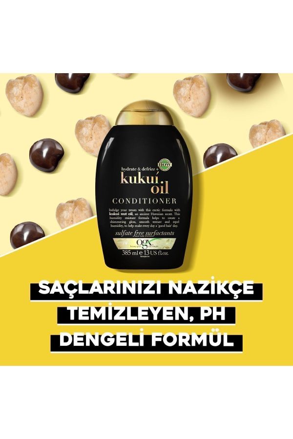 Elektriklenme Karşiti Kukui Oil Sülfatsız Saç Bakim Kremi 385 ml - Görsel 5