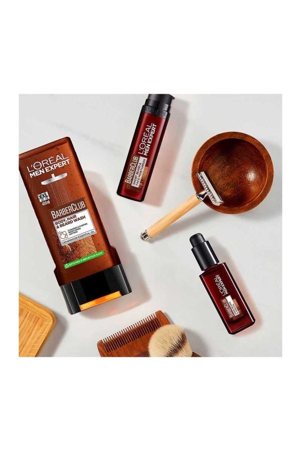 Nemlendirme için Sedir Ağacı Esansiyel Yağı İçeren Barber Club Duş Jeli 400ml - Görsel 4