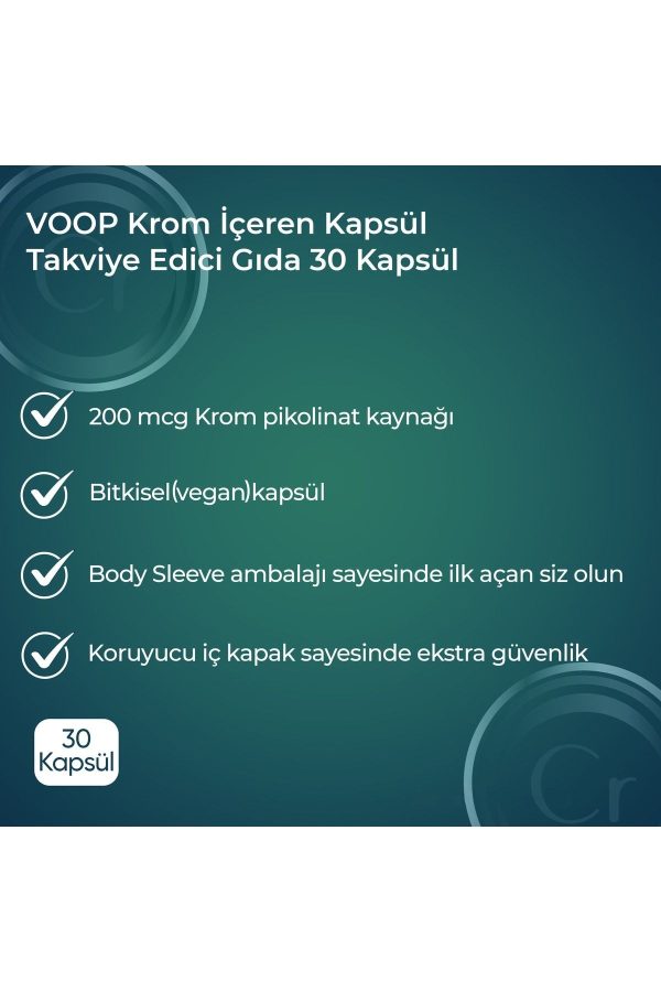 Krom Pikolinat 200 µg | 30 Bitkisel - Vegan Kapsül - Görsel 4