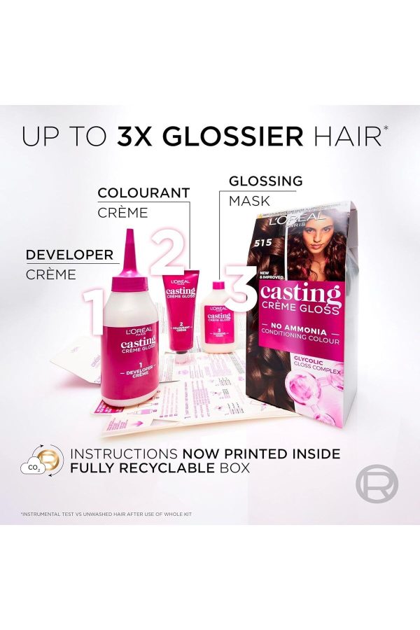 Casting Creme Gloss Saç Boyası Kızıl Kahverengi, 550 Böğürtlen Kızılı - Görsel 6