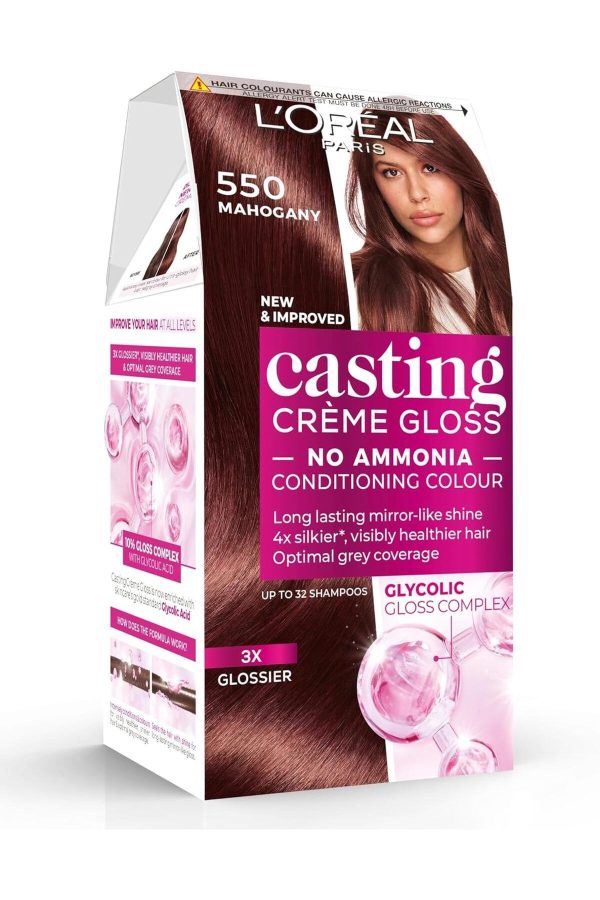 Casting Creme Gloss Saç Boyası Kızıl Kahverengi, 550 Böğürtlen Kızılı