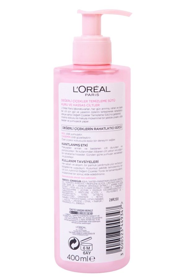 L'Oreal Paris Değerli Çiçekler Temizleme Sütü Kuru Ve Hassas Ciltler - Görsel 3
