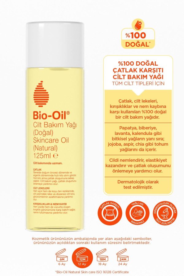 %100 Natural Çatlak Karşıtı & Leke Karşıtı Nemlendirici Doğal Cilt Bakım Yağı 125 ml - Görsel 3