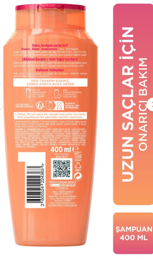 elseve dream long 3 Elseve Dream Long Kırık Uç Onarıcı Bakım Şampuanı 400 ml - Görsel 5