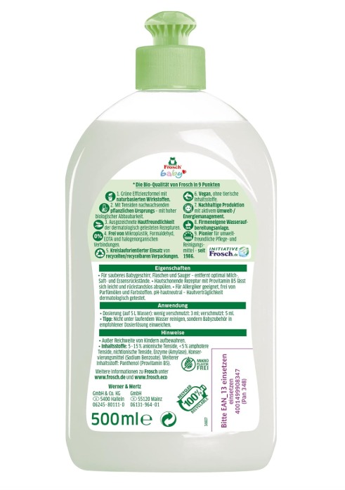 frosch emzik ve biberon deterjanı 2 Frosch Emzik Ve Biberon Deterjanı 500 Ml - Görsel 3
