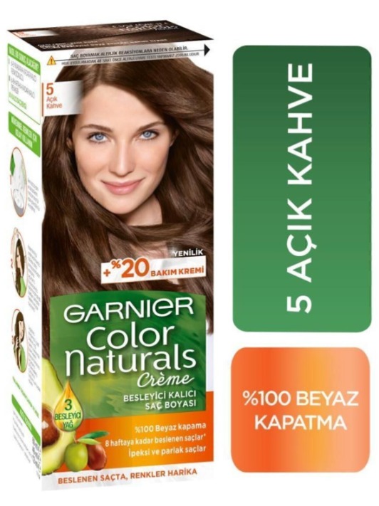Garnier Color Naturals Creme Besleyici Kalıcı Saç Boyası 5 Açık Kahve